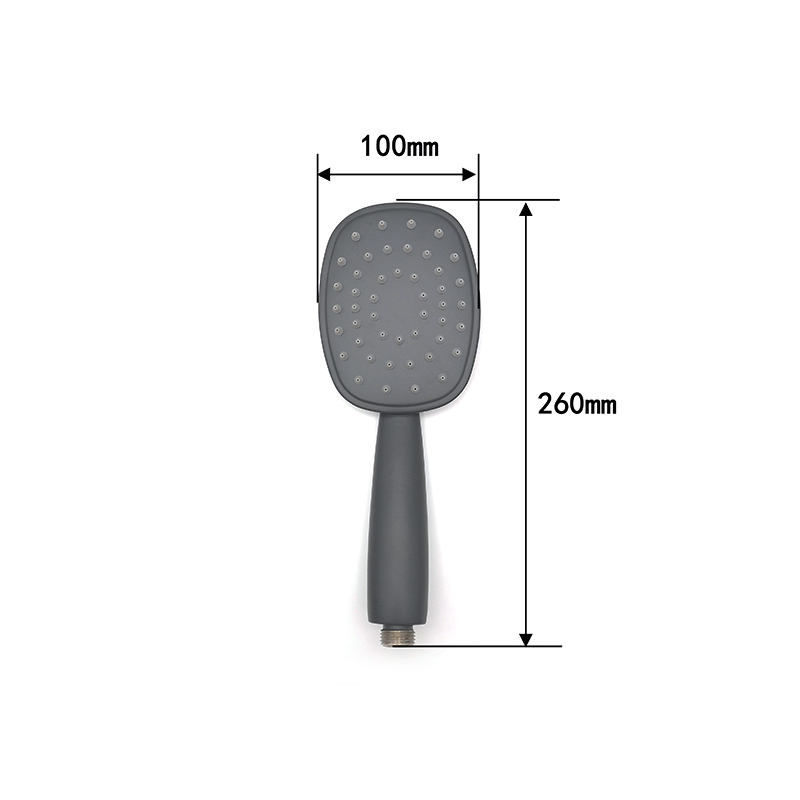 Doccetta quadrata nera con soffione singolo 6614